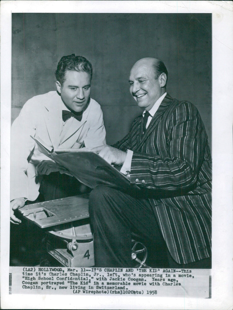 Charles Chaplin, Jr. and Jackie Coogan in "High School Confidential" - Vintage Photograph