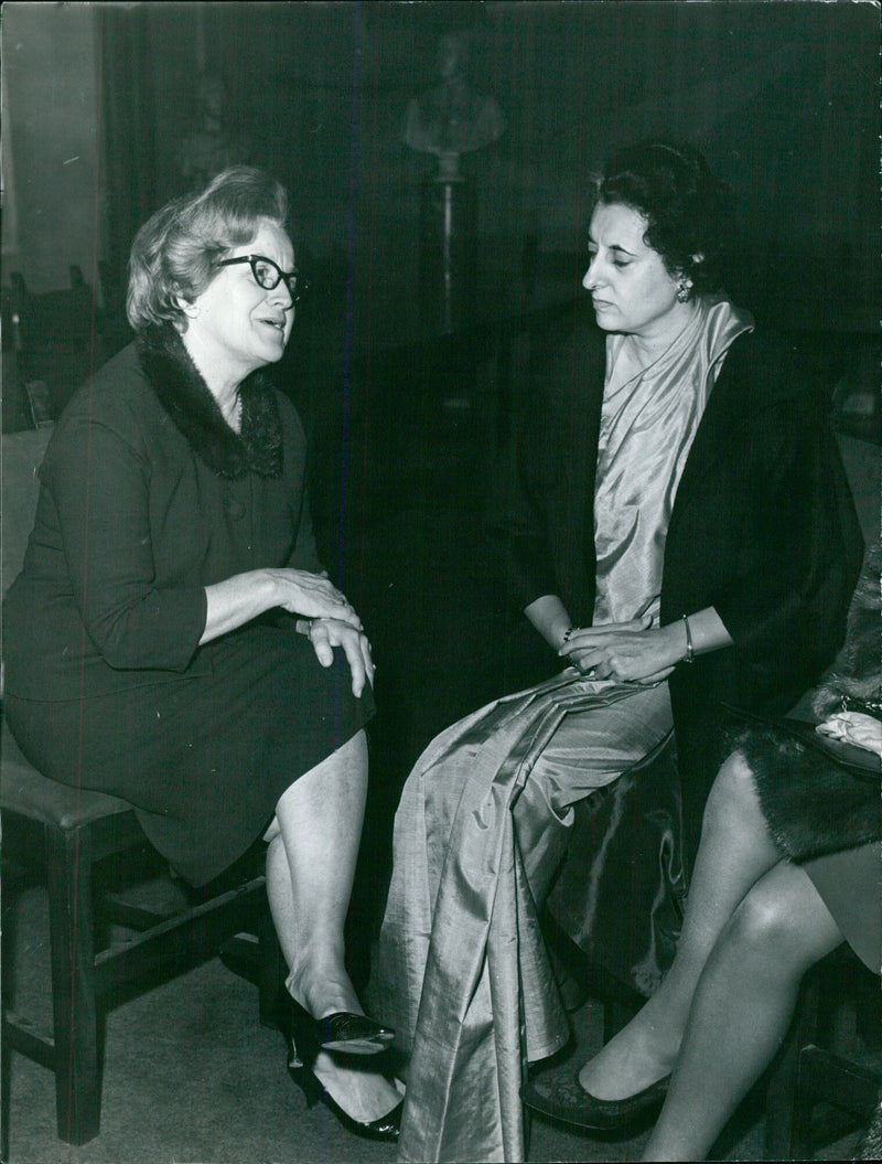 Kate Strobel and Indira Gandhi - Vintage Photograph