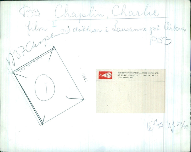 B3 Chaplin, Charlie film in Lausanne - Vintage Photograph