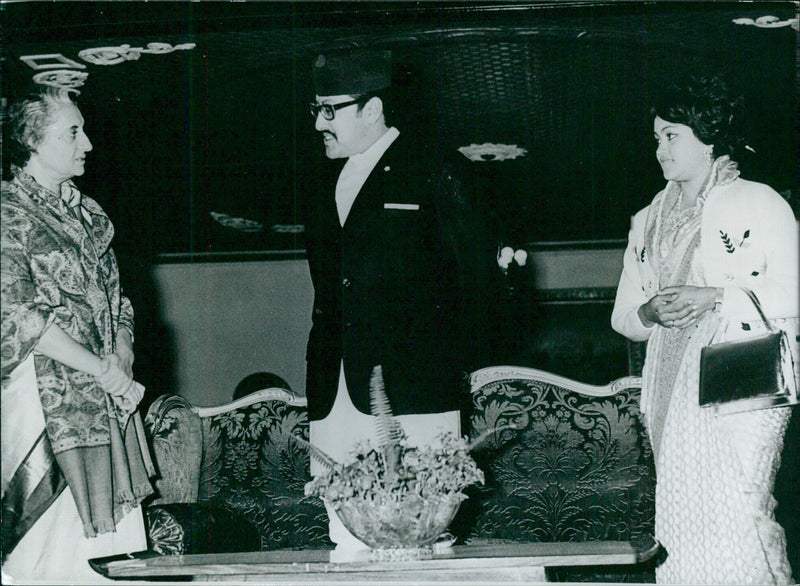 Prime Mrs. Gandhi with King & Queen of Nepal - Vintage Photograph