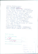 Mrs. INDIRA GANDHI makes her comeback - Vintage Photograph