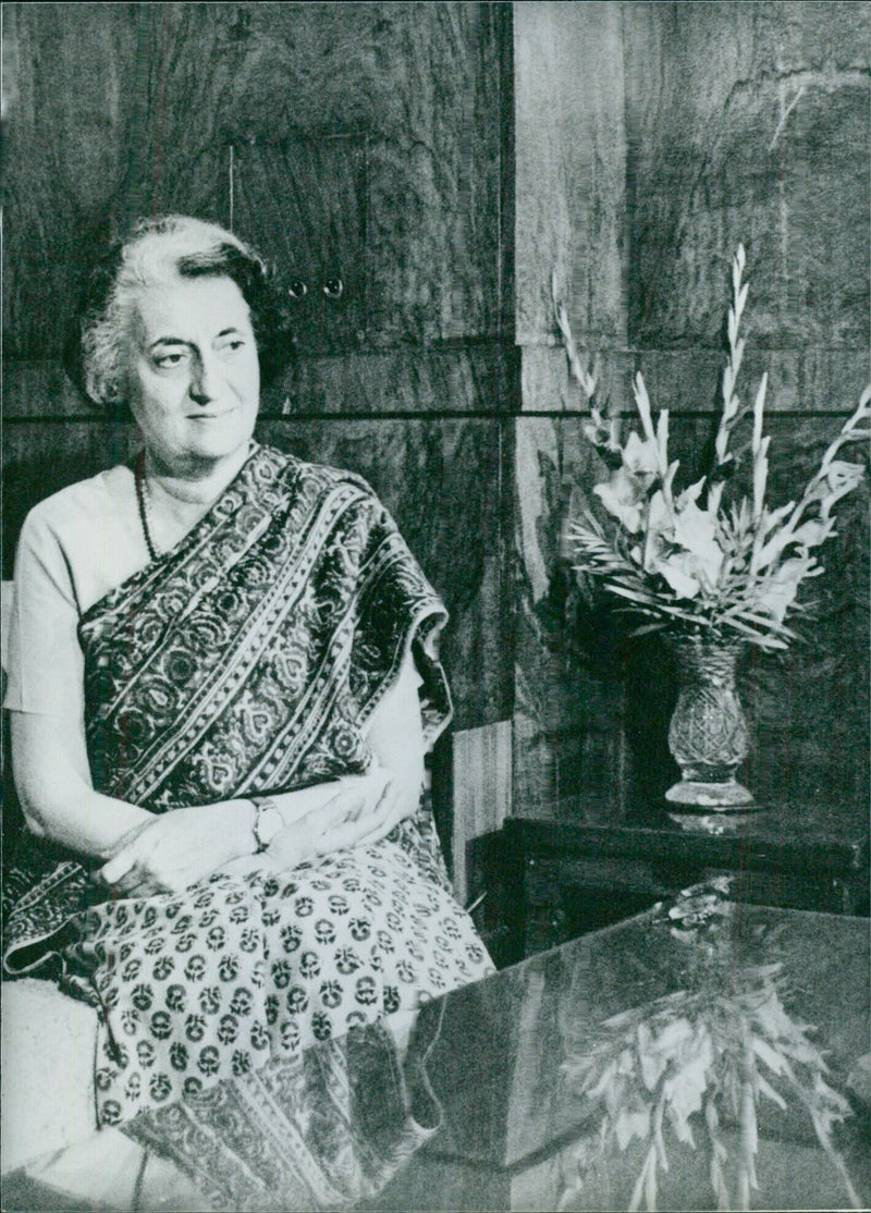 Mrs. Indira Gandhi, Prime Minister of India - Vintage Photograph