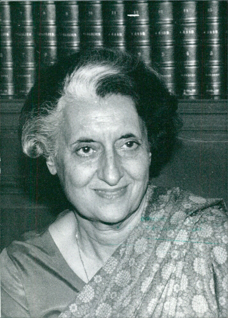 Mrs. Indira Gandhi, Prime Minister of India - Vintage Photograph