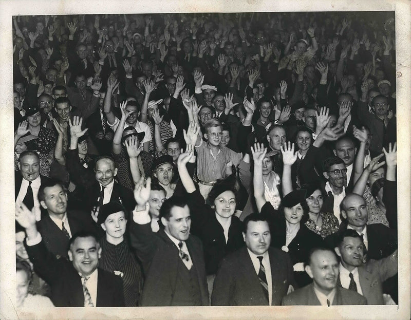 People celebrating the end of an event - Vintage Photograph