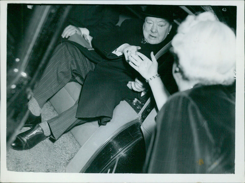 Sir Winston Churchill leaves for State Opening of Parliament - Vintage Photograph