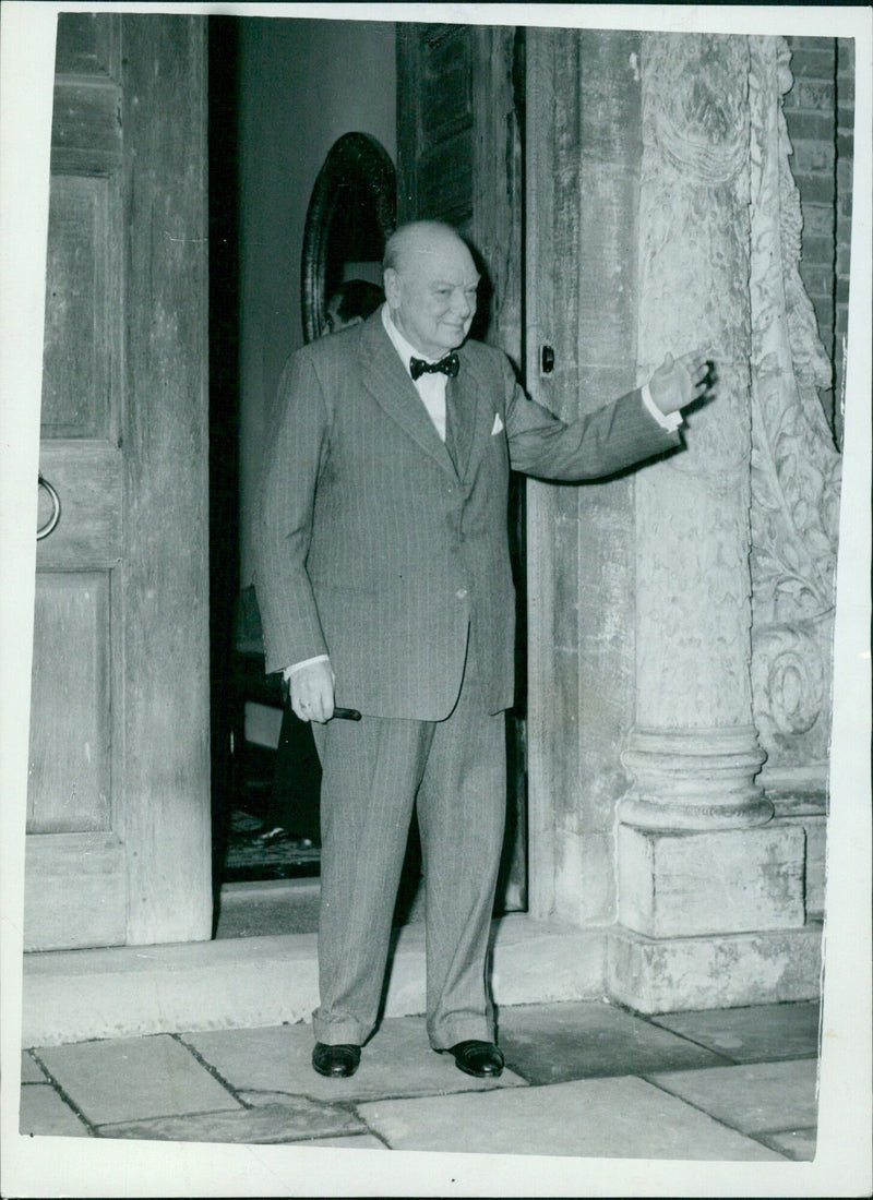 Sir Winston Churchill celebrates his 84th birthday - Vintage Photograph