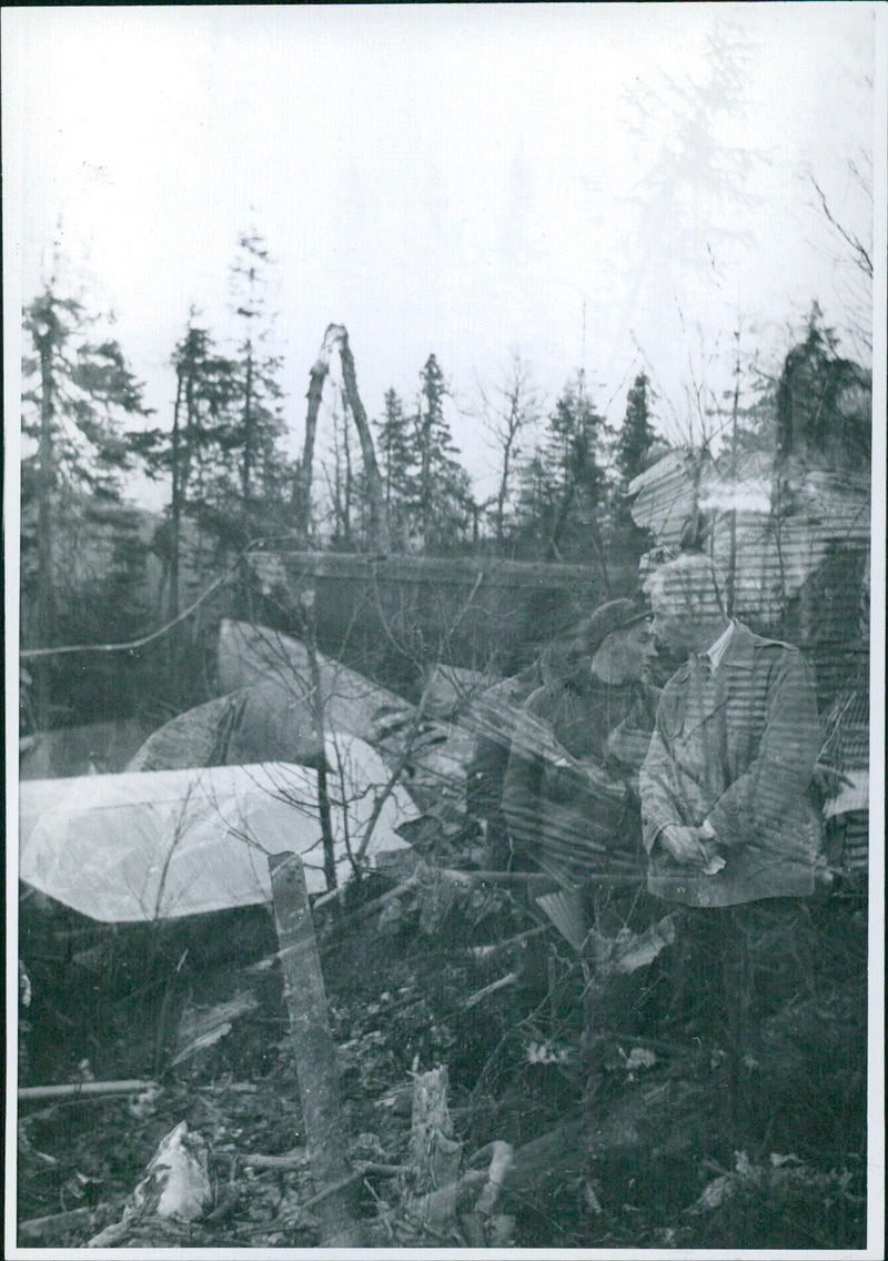 Red Cross air ambulance for divers in Västerbotten - Vintage Photograph