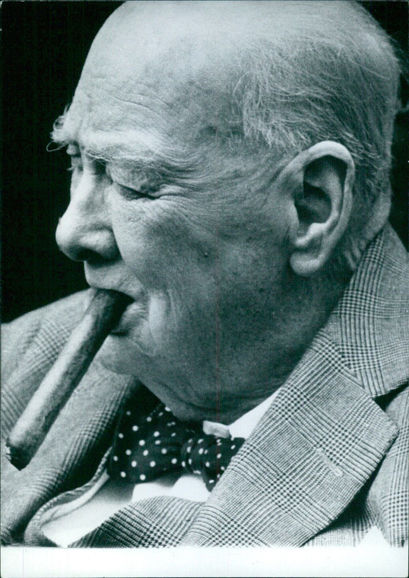 Sir Winston Churchill after recovering from a fractured left thigh - Vintage Photograph