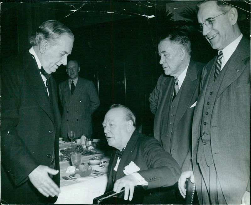 Prime Minister Winston Churchill with Congressmen - Vintage Photograph