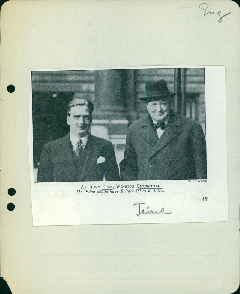 ANTHONY EDEN, WINSTON CHURCHILL - Vintage Photograph