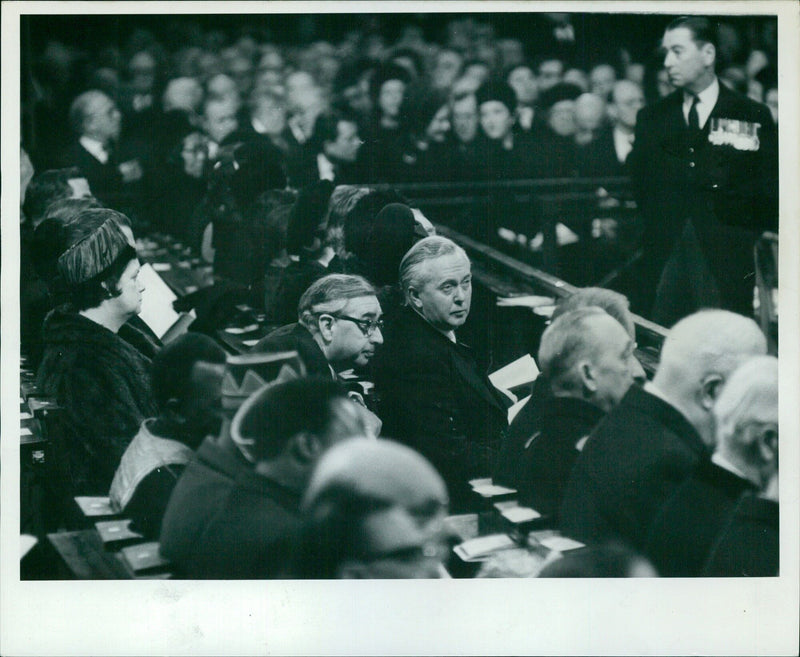 Members of the British Government attend Churchill's funeral - Vintage Photograph