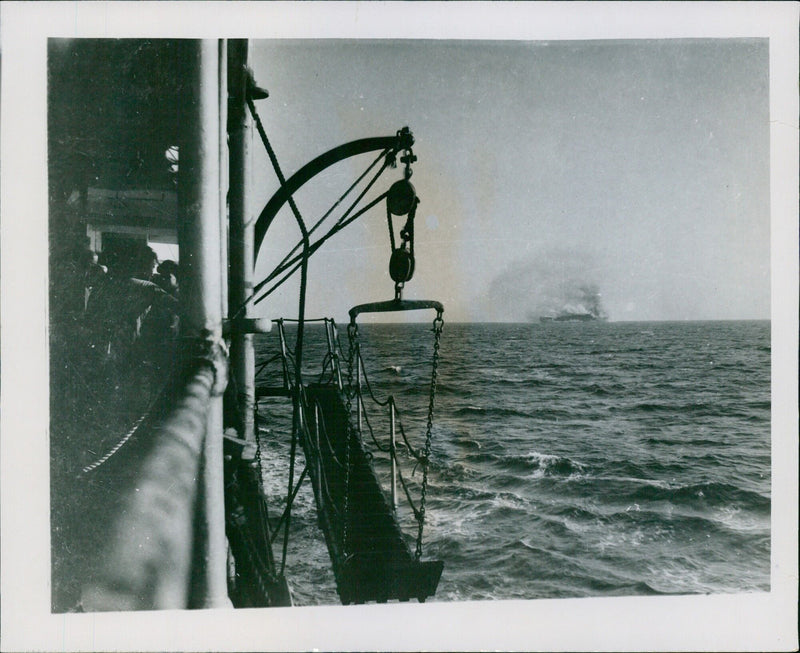 The fire on the luxury liner "Georges Phillippa" - Vintage Photograph