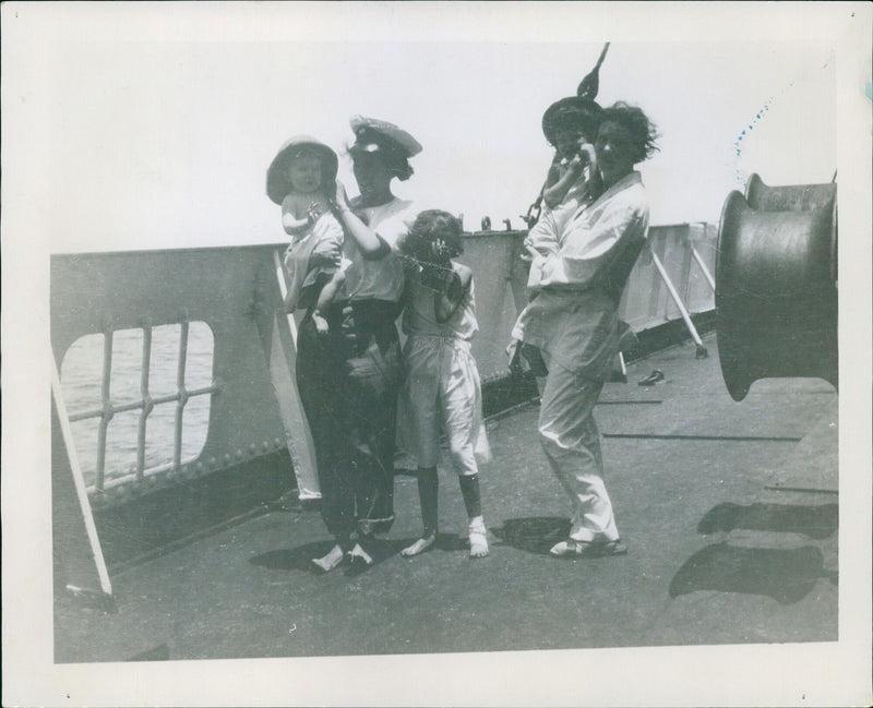 Fire on the luxury liner "Georges Phillippas" at the entrance of the Gulf of Aden - Vintage Photograph