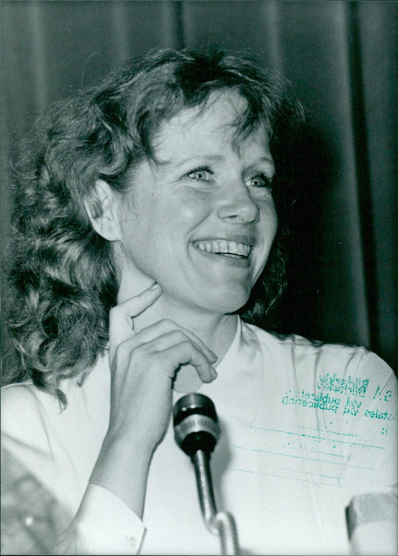 Norwegian Actress Liv Ullmann Visits School in Troisdorf - Vintage Photograph