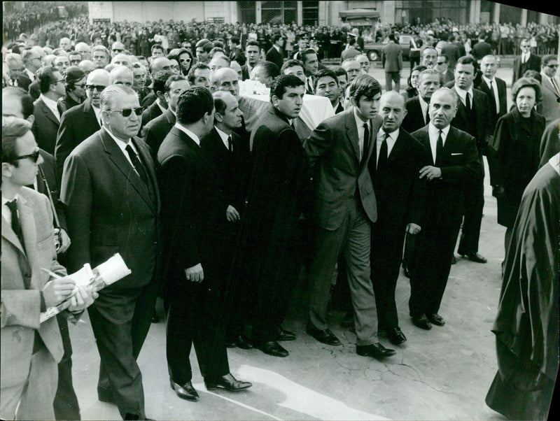 Funeral of Zoi Hellas G. Papandreou at Sandreous Cemetery - Vintage Photograph