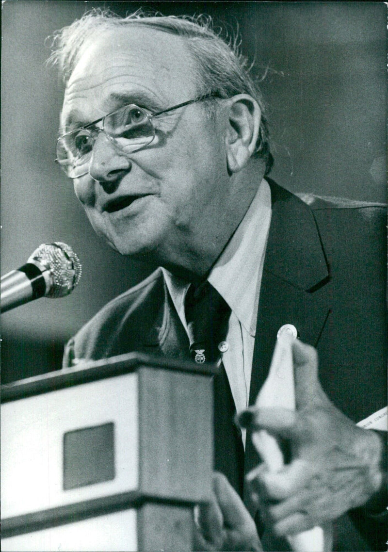 British Trade Unionist Jack Jones at the Trades Union Congress, 1977 - Vintage Photograph