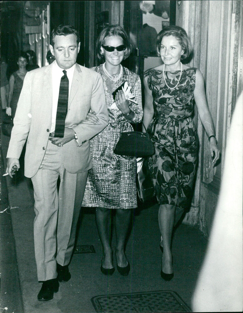 Romy Schneider with Charles Feldman in Rome - Vintage Photograph