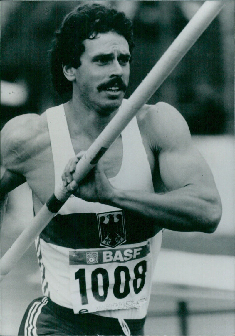 West German Athlete Jurgen Hingsen Prepares for 1988 Olympics - Vintage Photograph