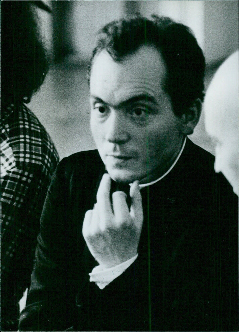 Rev. Stanislaw Malkouski, a Polish clergyman advocating for political prisoners in Poland. - Vintage Photograph