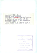 Rumanian Politicians: GENERAL EMIL BODNARAS - Vintage Photograph