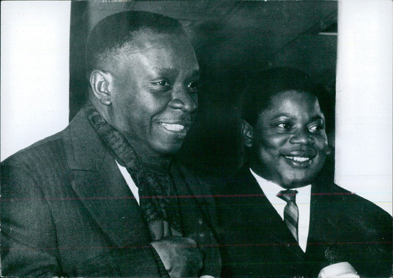 Cyrille Adoula and Justin Bomboko, Congolese Politicians - Vintage Photograph