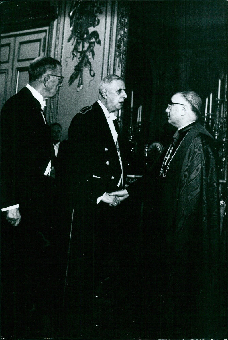 Vatican representative discusses the Pope's condition with Mgr BERTOLI - Vintage Photograph