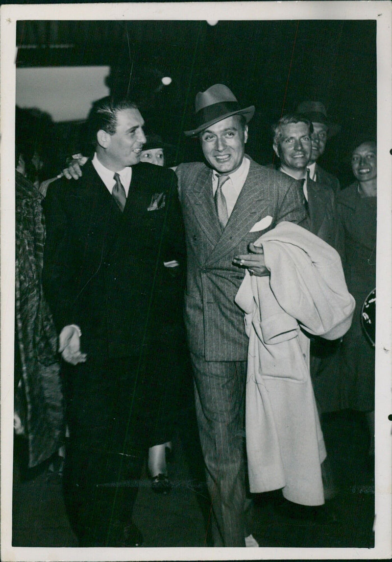 Charles Boyer arrives in Paris from the United States - Vintage Photograph