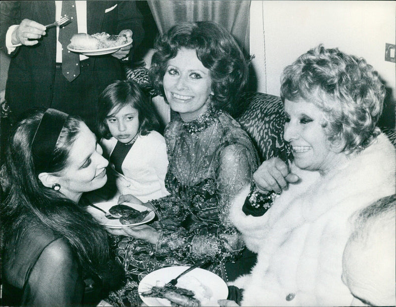 Sofia Loren with her mother Romilda Villani and niece Elisabetta Musso - Vintage Photograph