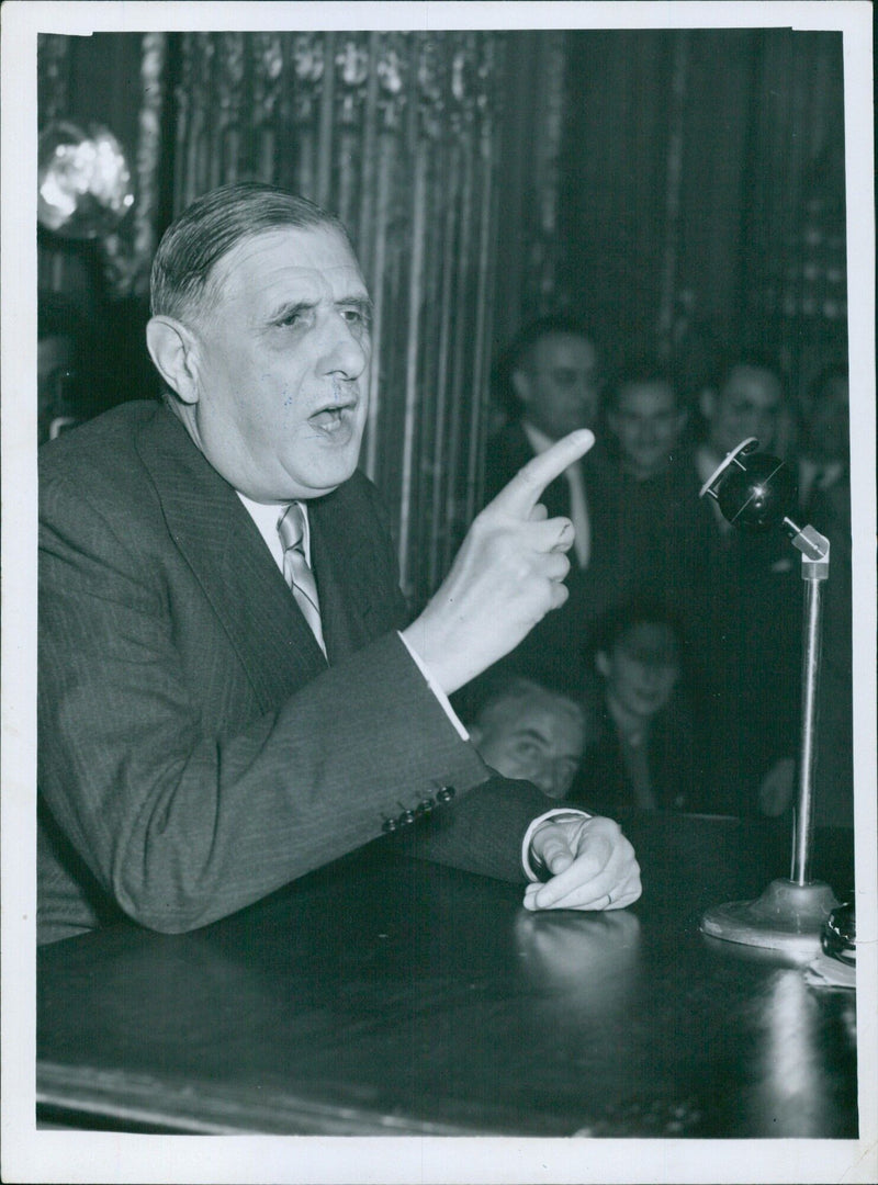 Charles de Gaulle during a publication in the international magazine, IDUN - Vintage Photograph