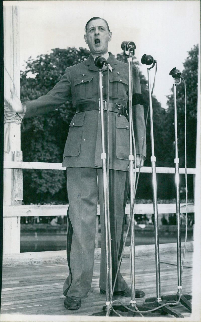 General Charles de Gaulle at the R.P.F. manifestation - Vintage Photograph