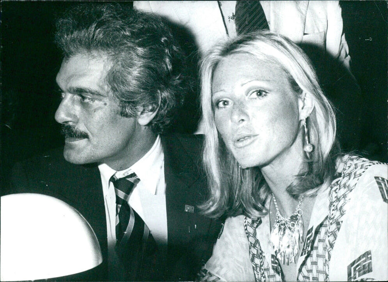 Omar Sharif & Helen Bransford at the Sporting Club d'Ete in Monte Carlo - Vintage Photograph