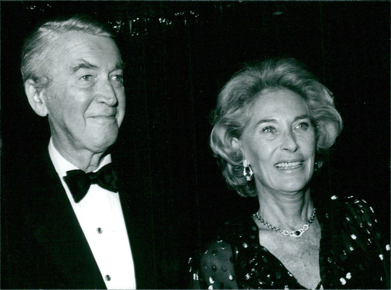 Mr. & Mrs. James Stewart at a Hollywood function - Vintage Photograph