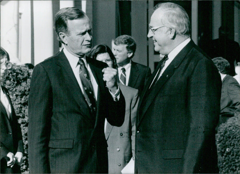 George Bush & Helmut Kohl OPS - Vintage Photograph