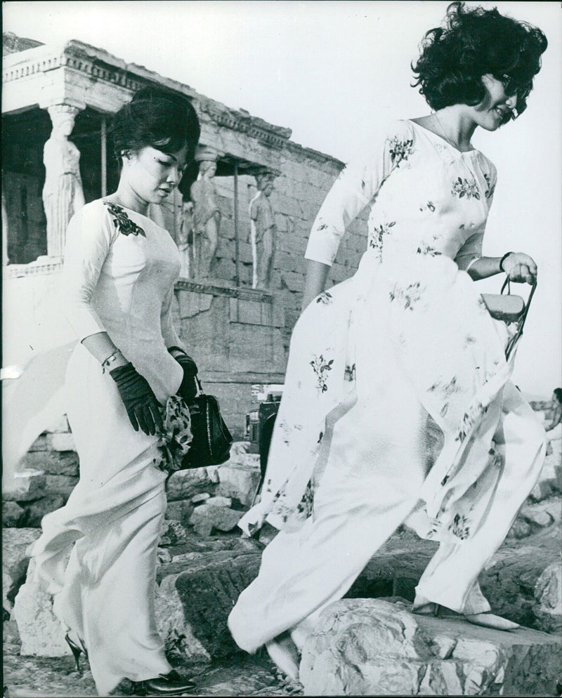 Madame Niiu Canecas sightseeing in Greece - Vintage Photograph