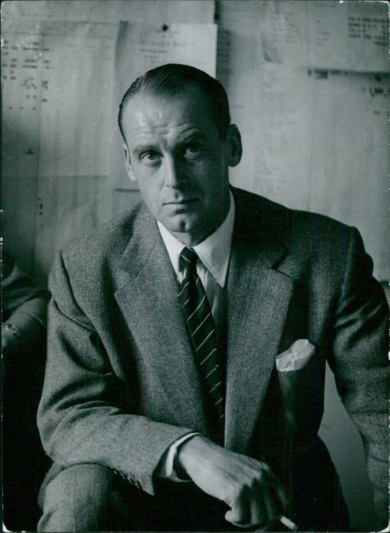 Portrait study of M Siun Hal Mason, General Manager and Production Supervisor at Ealing Film Studios, London - Vintage Photograph