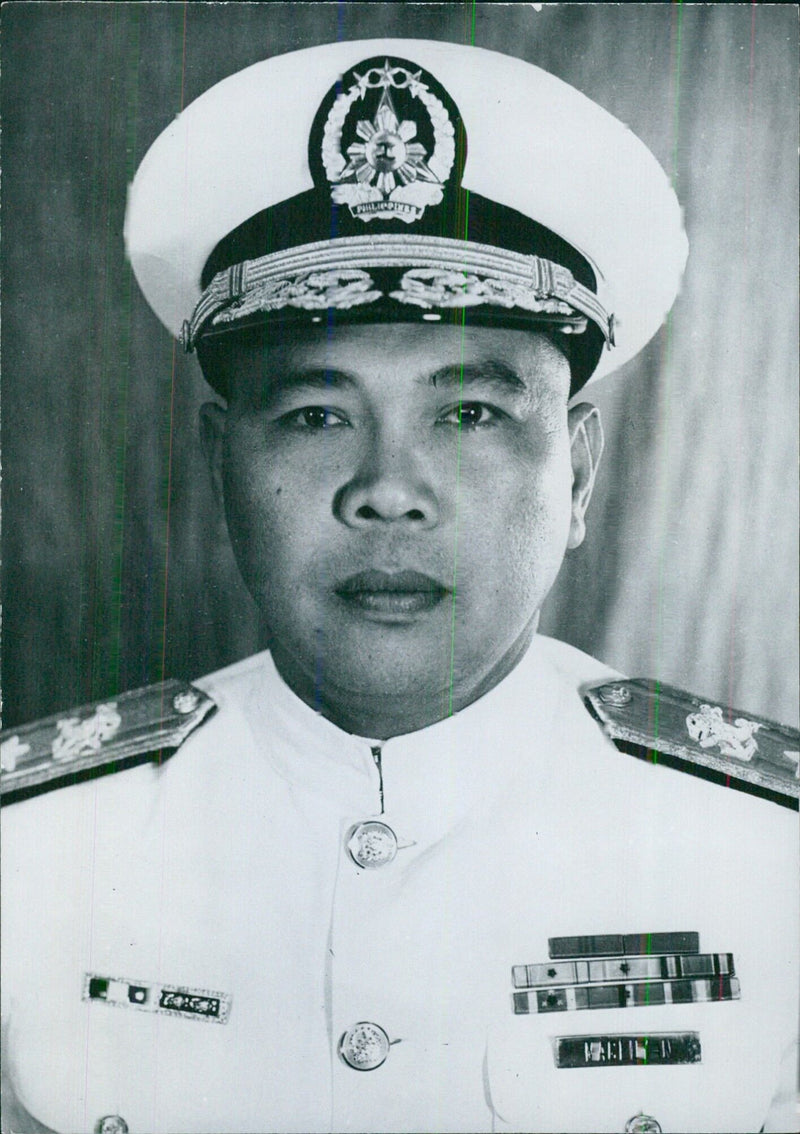 Filipino Service Chiefs: COMMODORE JUAN B. MAGLUYAN Flag Officer-in-Command of the Philippine Navy. - Vintage Photograph