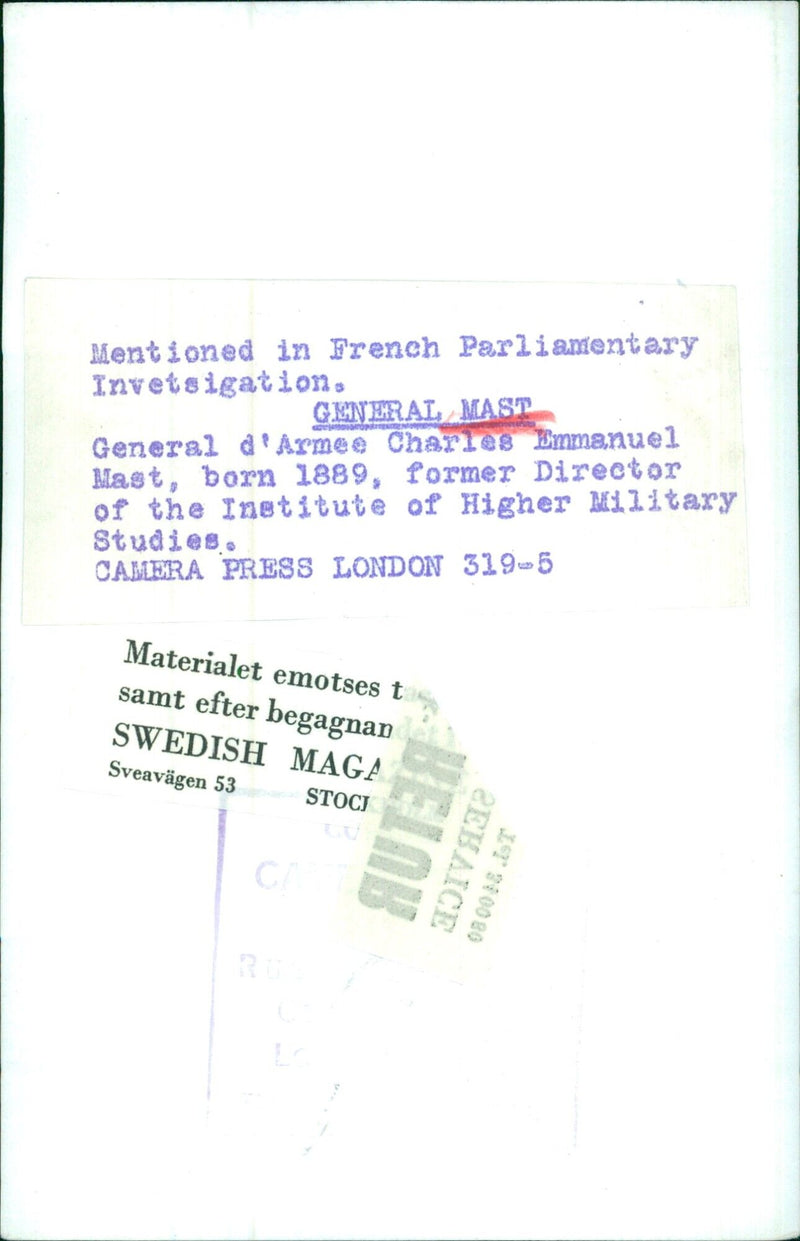 Mentioned in French Parliamentary Investigation. - Vintage Photograph