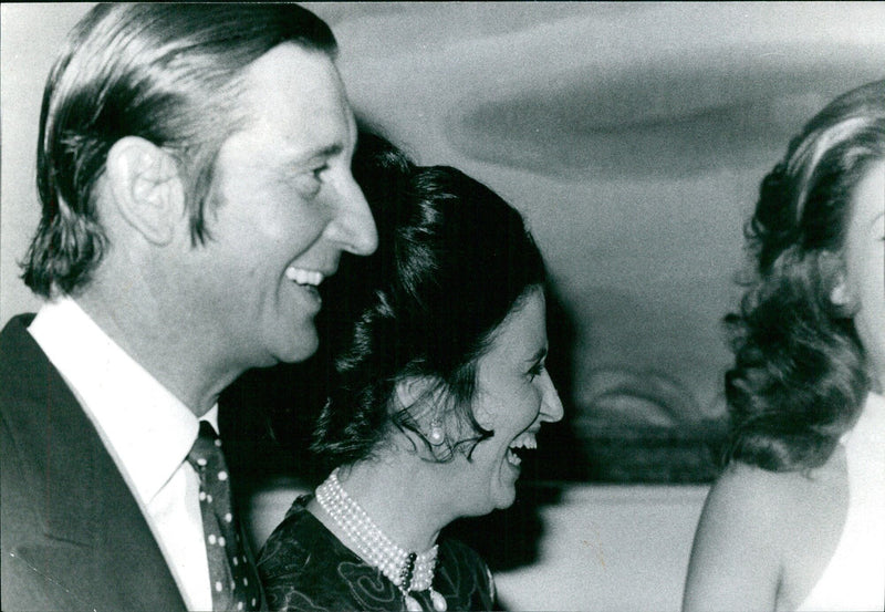 The parents of the bride, the Marquises of Villaverde (Doctor Cristobal Martinez-Bordiú and Doña Carmen Franco Polo). Photo by Cosmo-Press. - Vintage Photograph