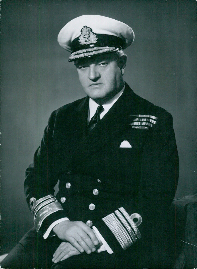 Portrait study of Vice-Admiral Sydney Moffatt Ravi, C.B.E. - Vintage Photograph