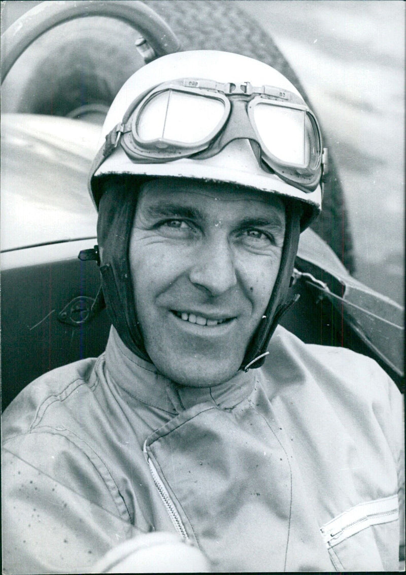 British Racing Driver P. ROBINSON in a Lotus-Coventry-Climax at Grand Prix Races - Vintage Photograph