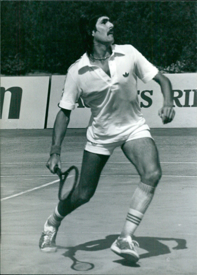 Mexican Tennis Player Raul Ramirez in Action - Vintage Photograph