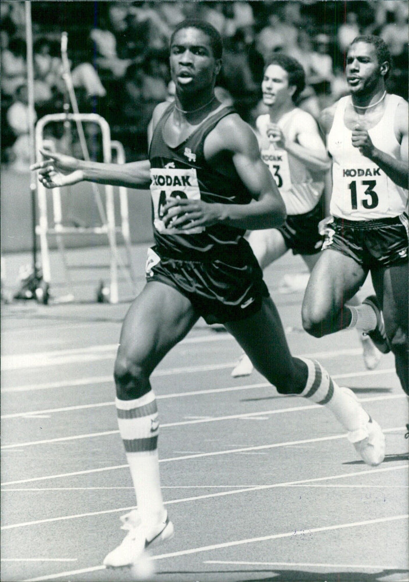 British Athlete Derek Redmond at Senior Competition Level - Vintage Photograph