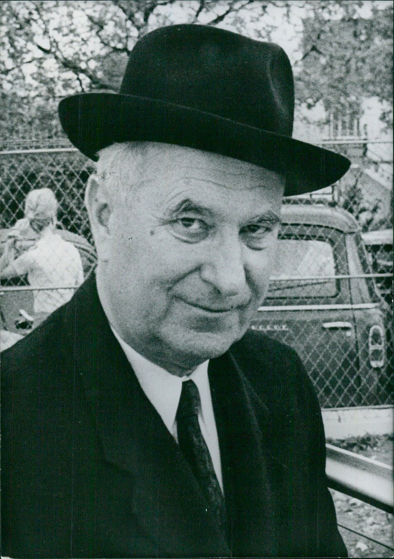 Gaston Defferre, Socialist party candidate for the French Presidential elections in June 1969 - Vintage Photograph