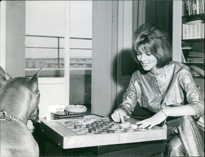 Agnès Laurent and her faithful boxer - Vintage Photograph