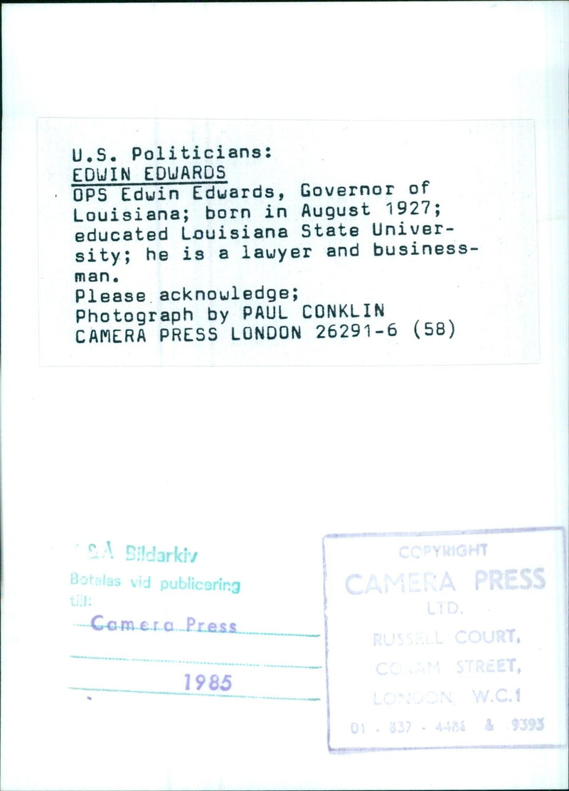 EDWIN EDWARDS OPS - Vintage Photograph