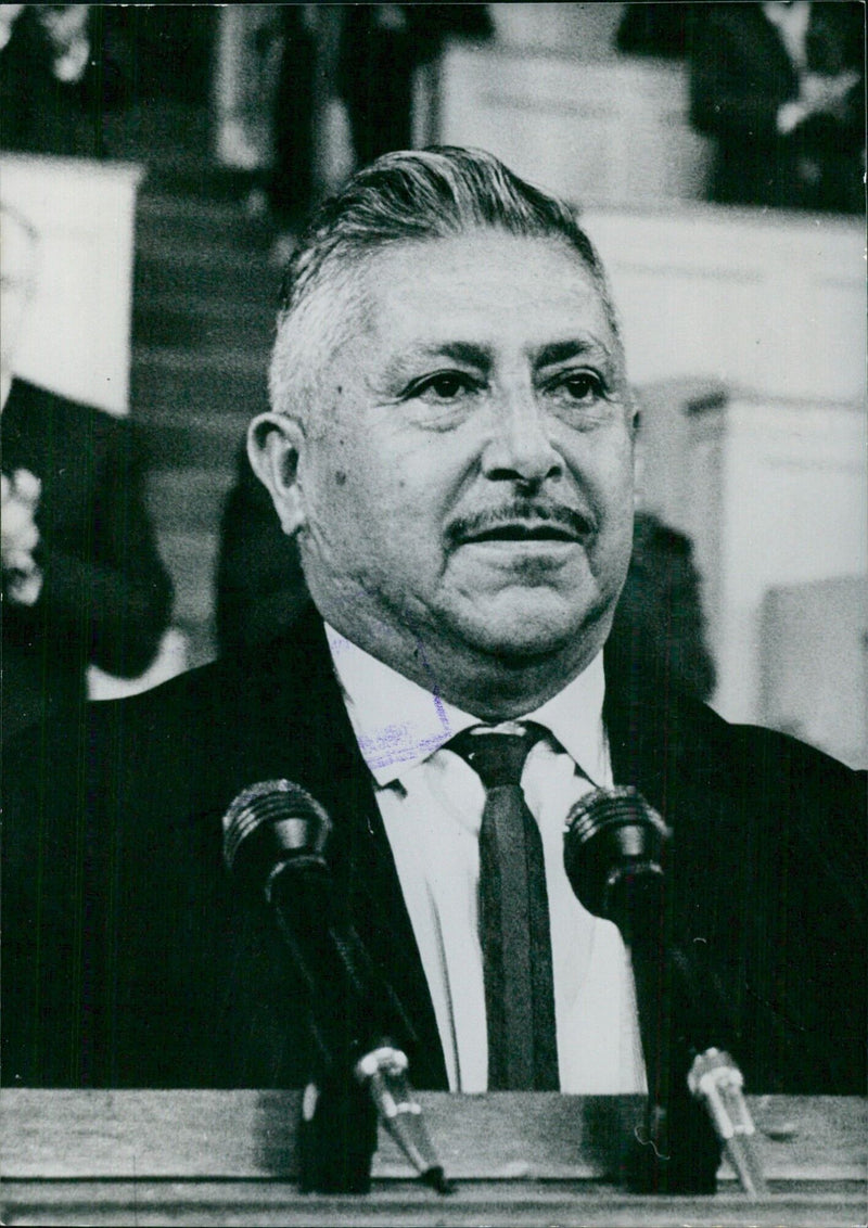 BERNARD ARAYA Member of the Political Bureau of the Central Committee of the Communist Party of Chile and Chilean delegate at the 5th. Congress of the Polish United Worker's Party in Warsaw in November 1968. - Vintage Photograph