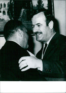 General Hafez Assad of Syria receiving special envoy from President Sadat of the United Arab Republic - Vintage Photograph