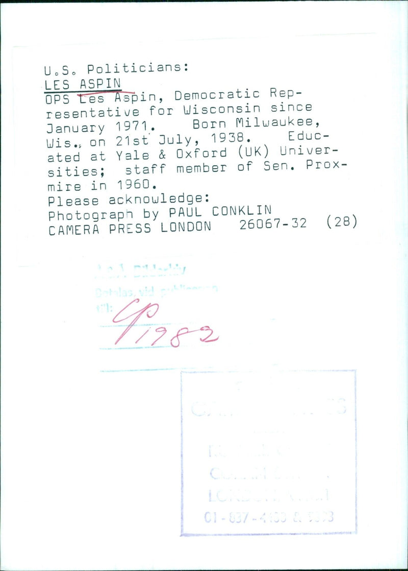 LES ASPIN OPS - Vintage Photograph