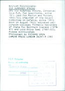 British Politicians: SIR HUMPHREY ATKINS OPS - Vintage Photograph