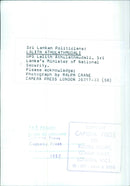 Sri Lankan Politicians: LALITH ATHULATHMUDALI - Vintage Photograph